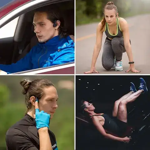 Headphones in use