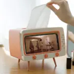 Creative Retro TV Tissue Box Cover & Phone Holder