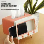 Creative Retro TV Tissue Box Cover & Phone Holder - Image 2