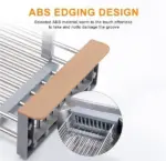 Adjustable Over-the-Sink Dish Drying Rack – Stainless Steel Drain Basket - Image 4