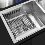 Adjustable Over-the-Sink Dish Drying Rack – Stainless Steel Drain Basket - Image 5