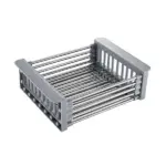 Adjustable Over-the-Sink Dish Drying Rack – Stainless Steel Drain Basket - Image 6
